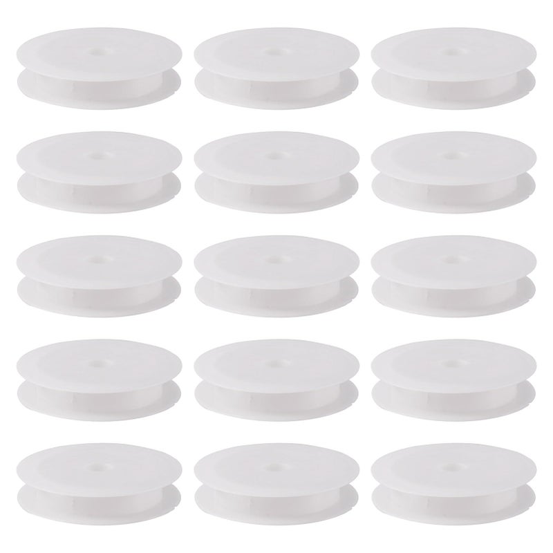 Craftdady 50Pcs Empty Plastic Wire Spools 2.64" in Diameter Thread Bobbins for Beading Wire Thread String - Image 1